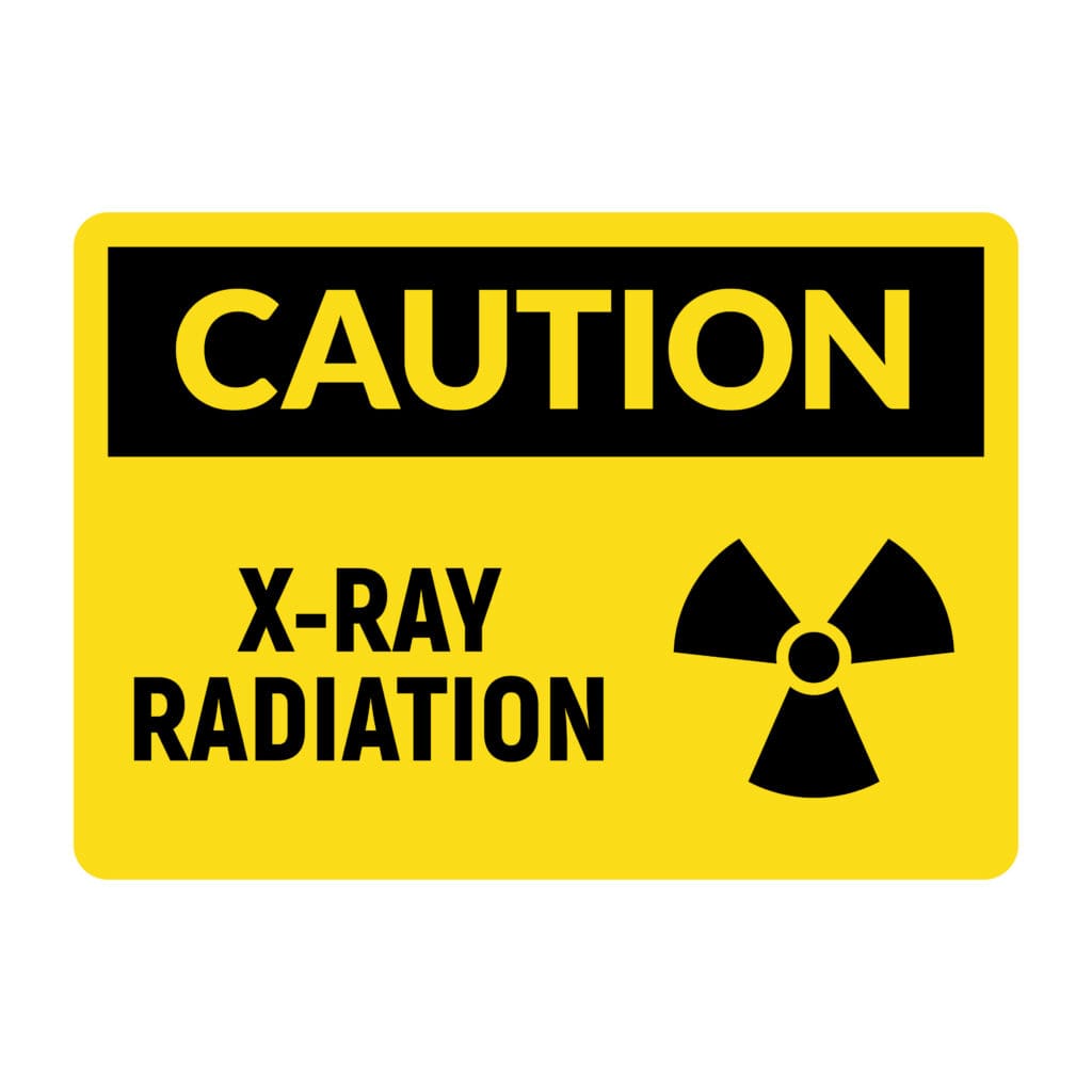 A Caution X-ray Radiation sign